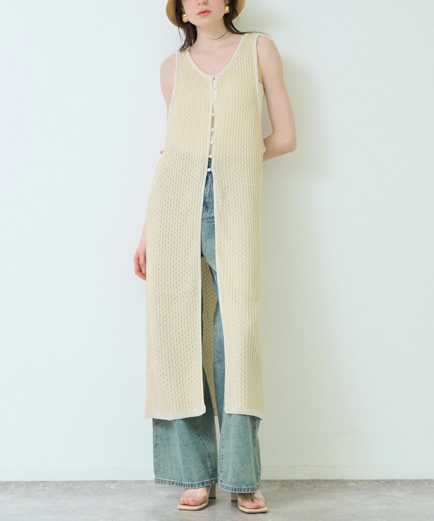 2WAY ミックスニット ジレ ワンピース 367-9652