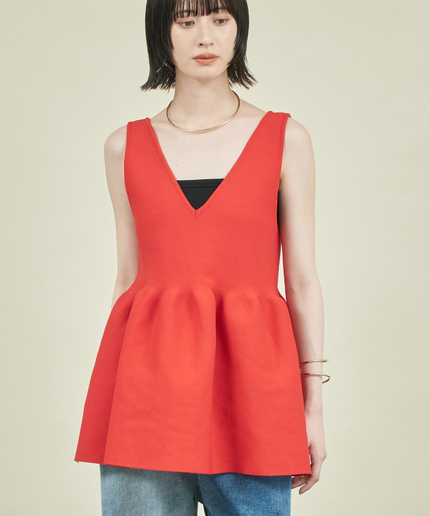 ドライタッチ ペプラム タンクトップ 363-9703