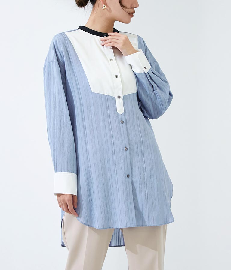 ジャガード ストライプ ドレス シャツ 363-8734