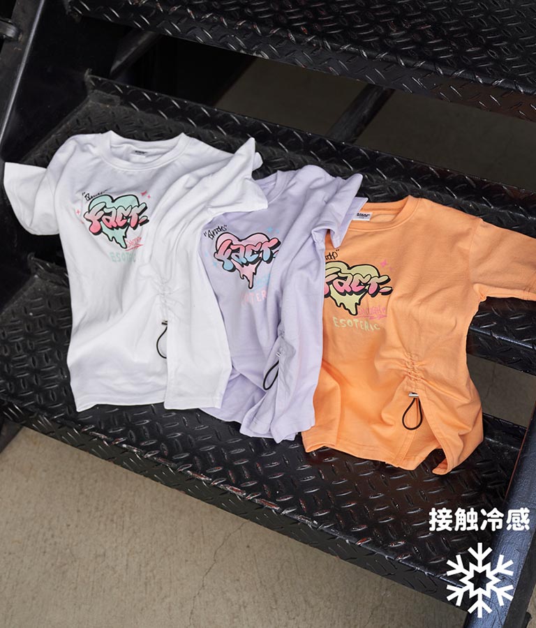 接触冷感 シャーリング スリット チュニック 423-3068