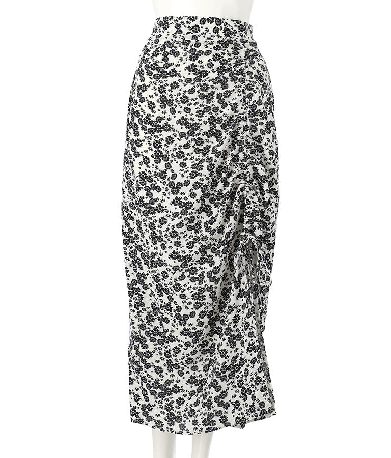 花柄ギャザースリットロングスカート 151-5385