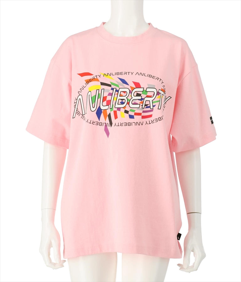 カラー フラッグ プリント ロゴ Tシャツ 【ユニセックス】 30-3027