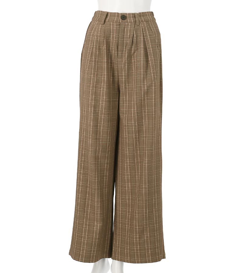 チェック ルーズ ストレート パンツ 【セットアップ着用可】 152-5371