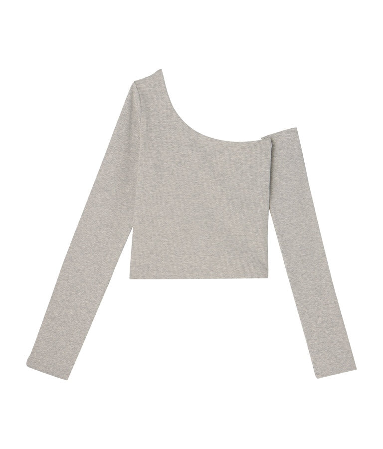 アシンメトリーワンショルダーリブプルオーバー 30-3017