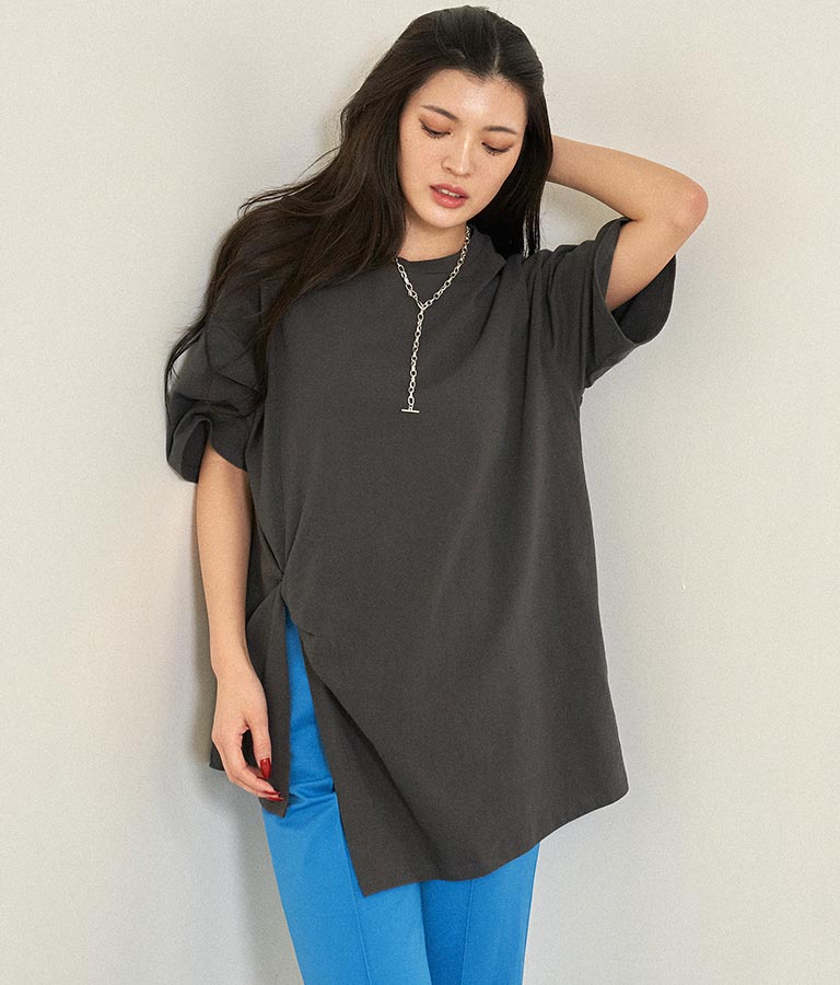 フロントツイストスリットTシャツ 153-5376