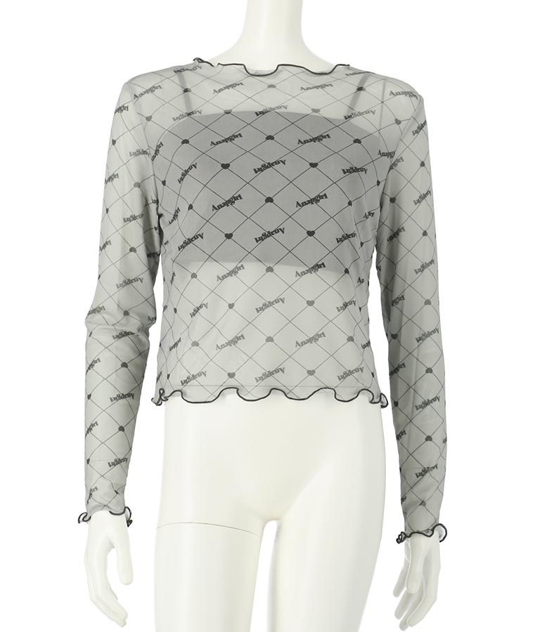 総ロゴシアートップス×キャミSETカットソー 918-7116