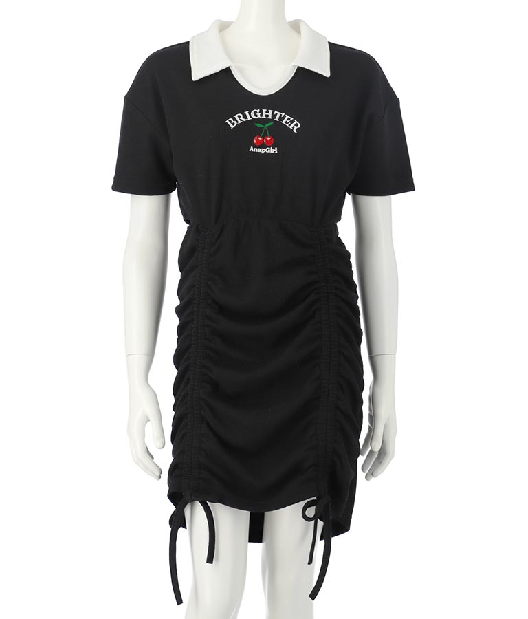 エリ付シャーリングワンピース 917-7182