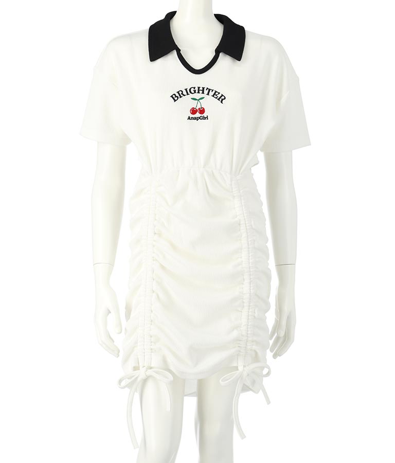 エリ付シャーリングワンピース 917-7182