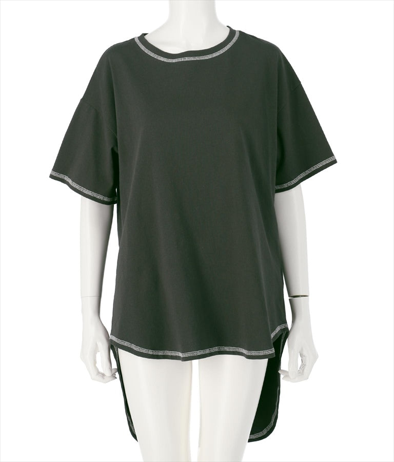 ステッチ バック ツイスト Tシャツ 153-5387