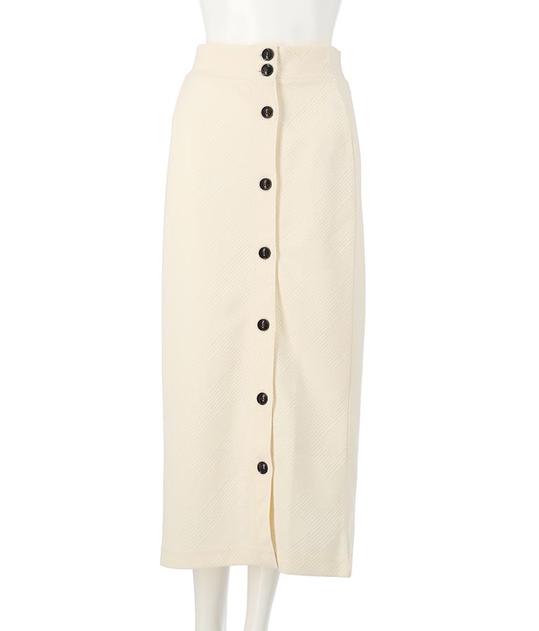 キルトジャガード ボタン スリットスカート【セットアップ着用可】 791-8766