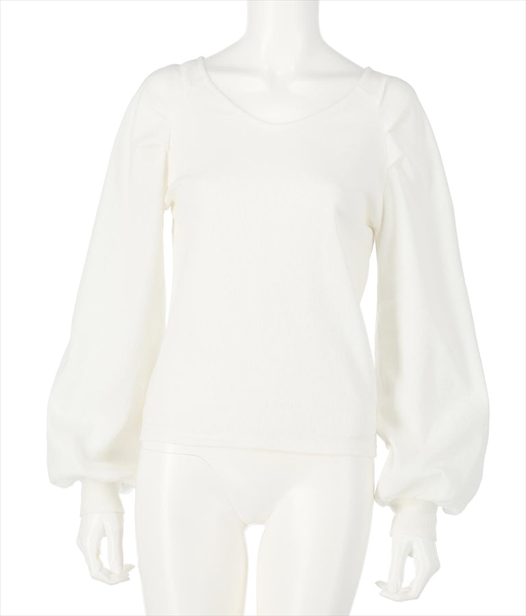 ラグラン ボリュームスリーブ リブ トップス カットソー 523-6589