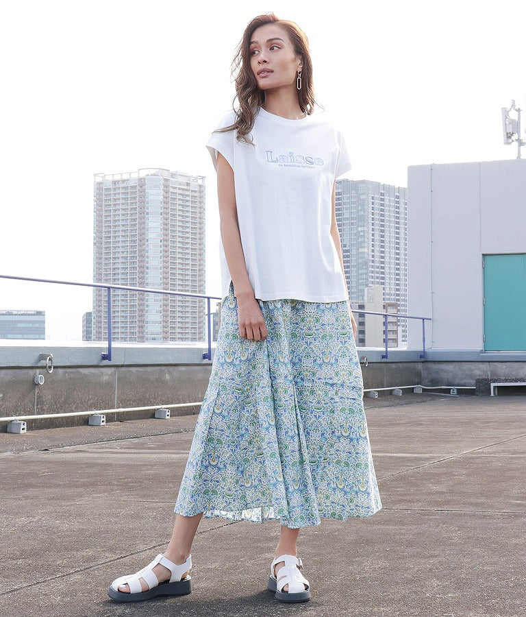 タック ティアード ボタニカル ロング スカート 361-8778