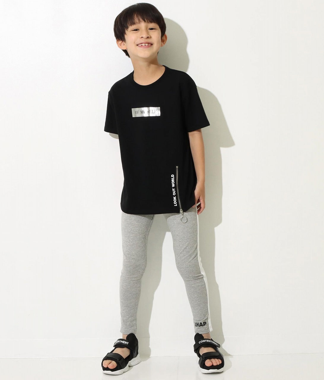 リングジップスリットビッグTシャツ