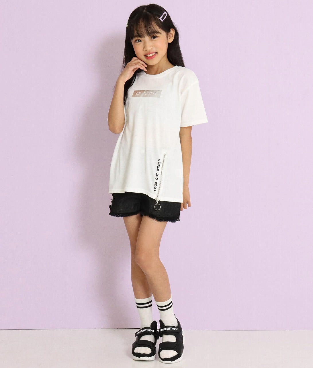 リングジップ スリット ビッグ Tシャツ 423-2799