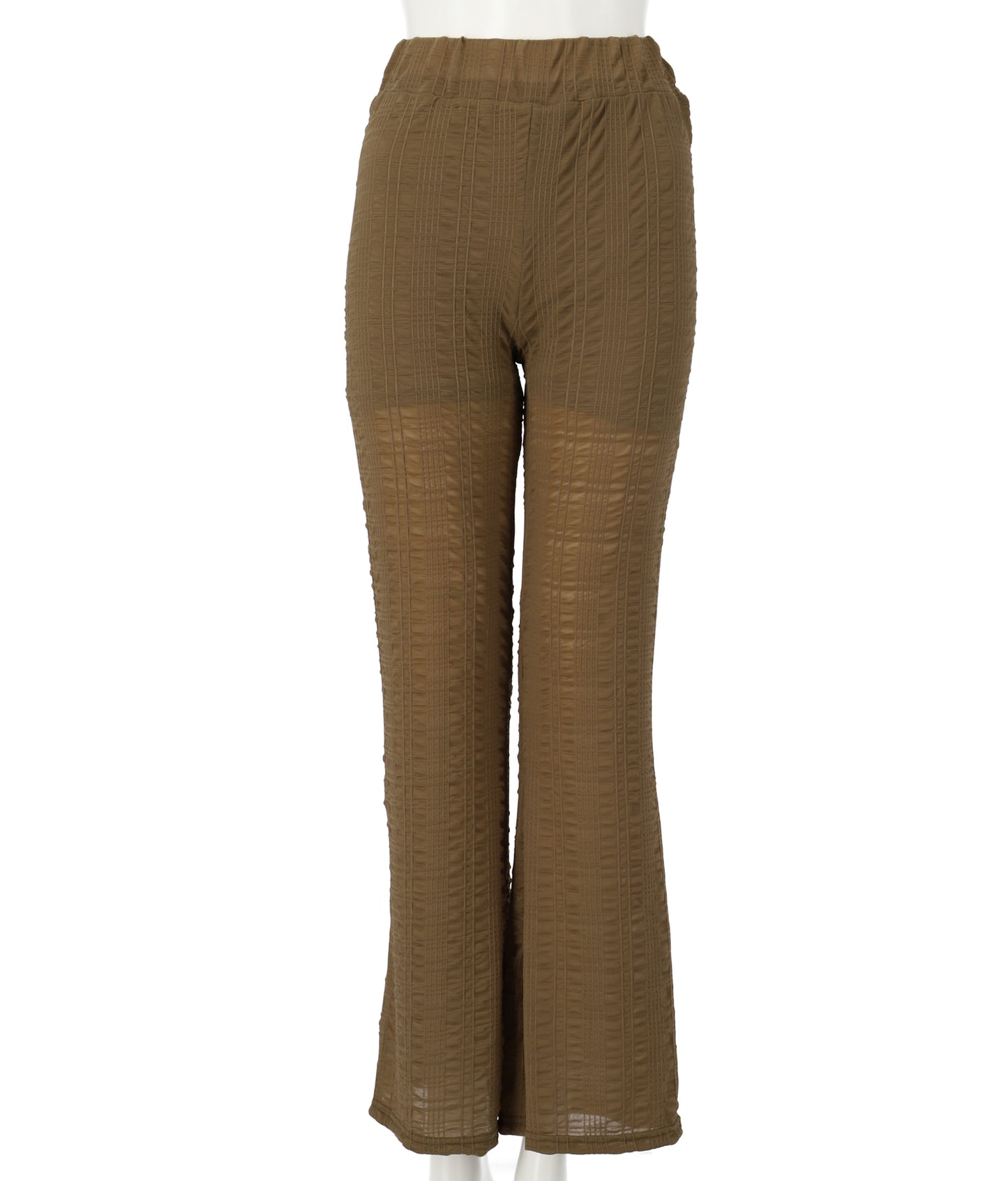 【WEB限定】エンボス加工 メッシュ フレア パンツ 152-4957