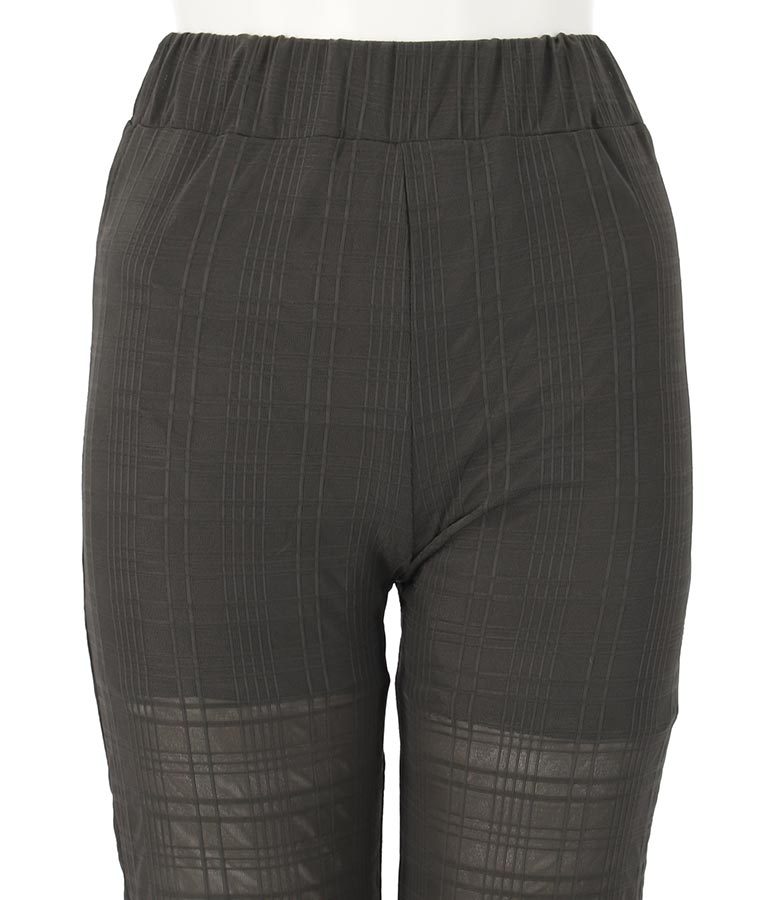 【WEB限定】エンボス加工 メッシュ フレア パンツ 152-4957