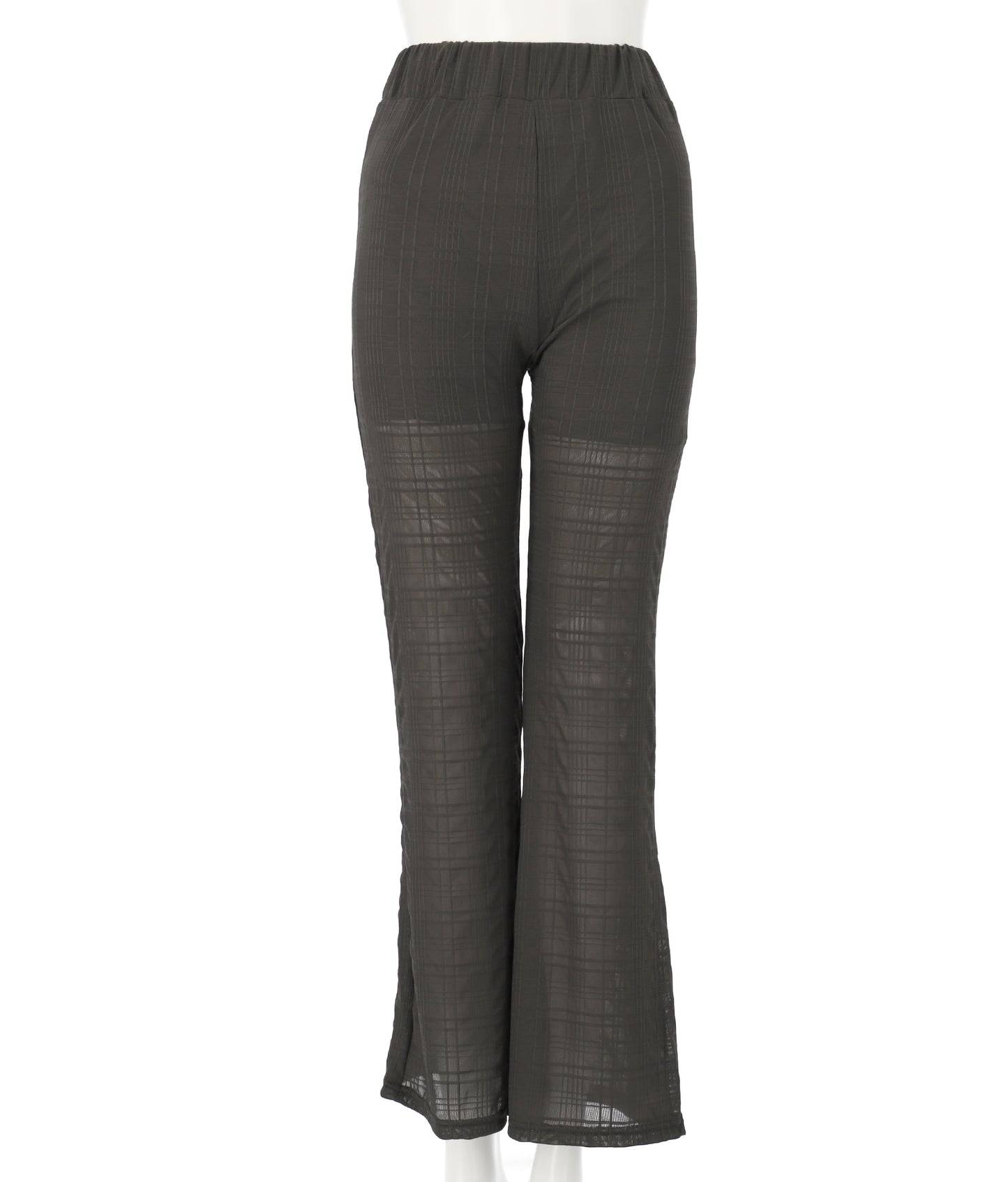 【WEB限定】エンボス加工 メッシュ フレア パンツ 152-4957