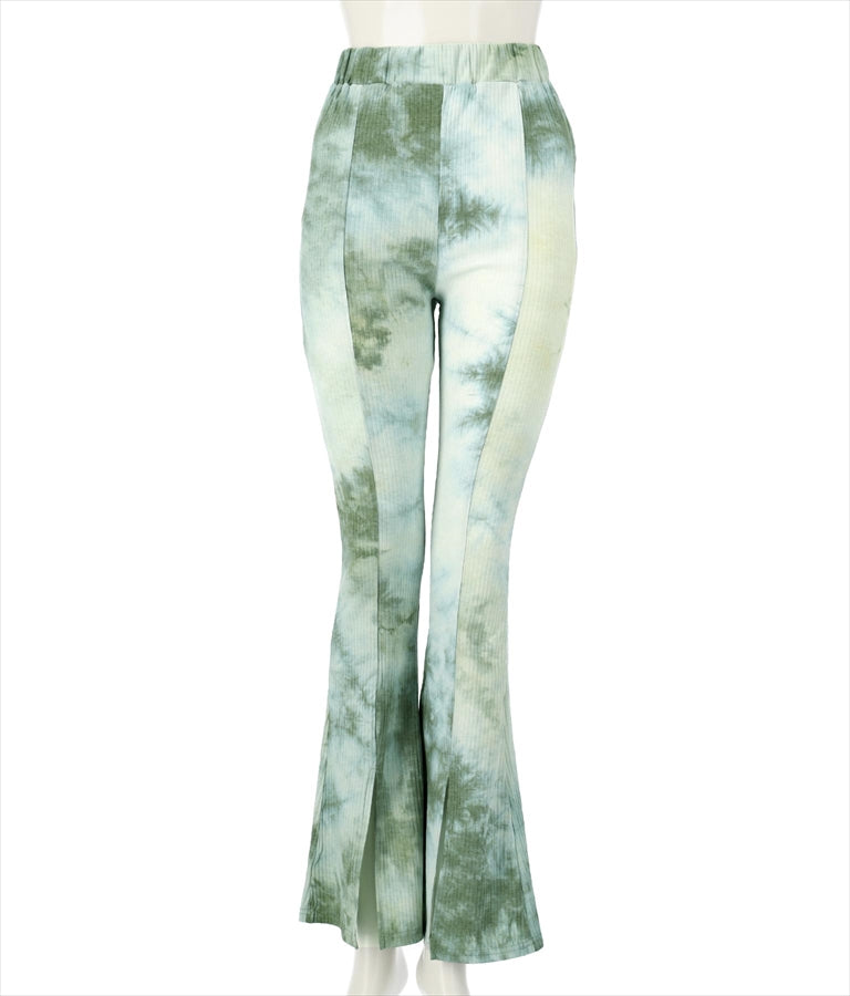 タイダイ リブ スリット フレアパンツ 152-5212