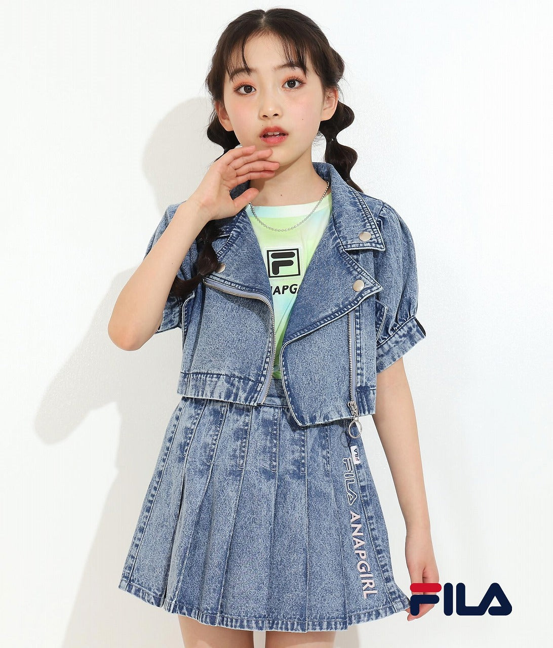 ANAPGiRL × FILA コラボ パフスリライダースジャケット 915-6877