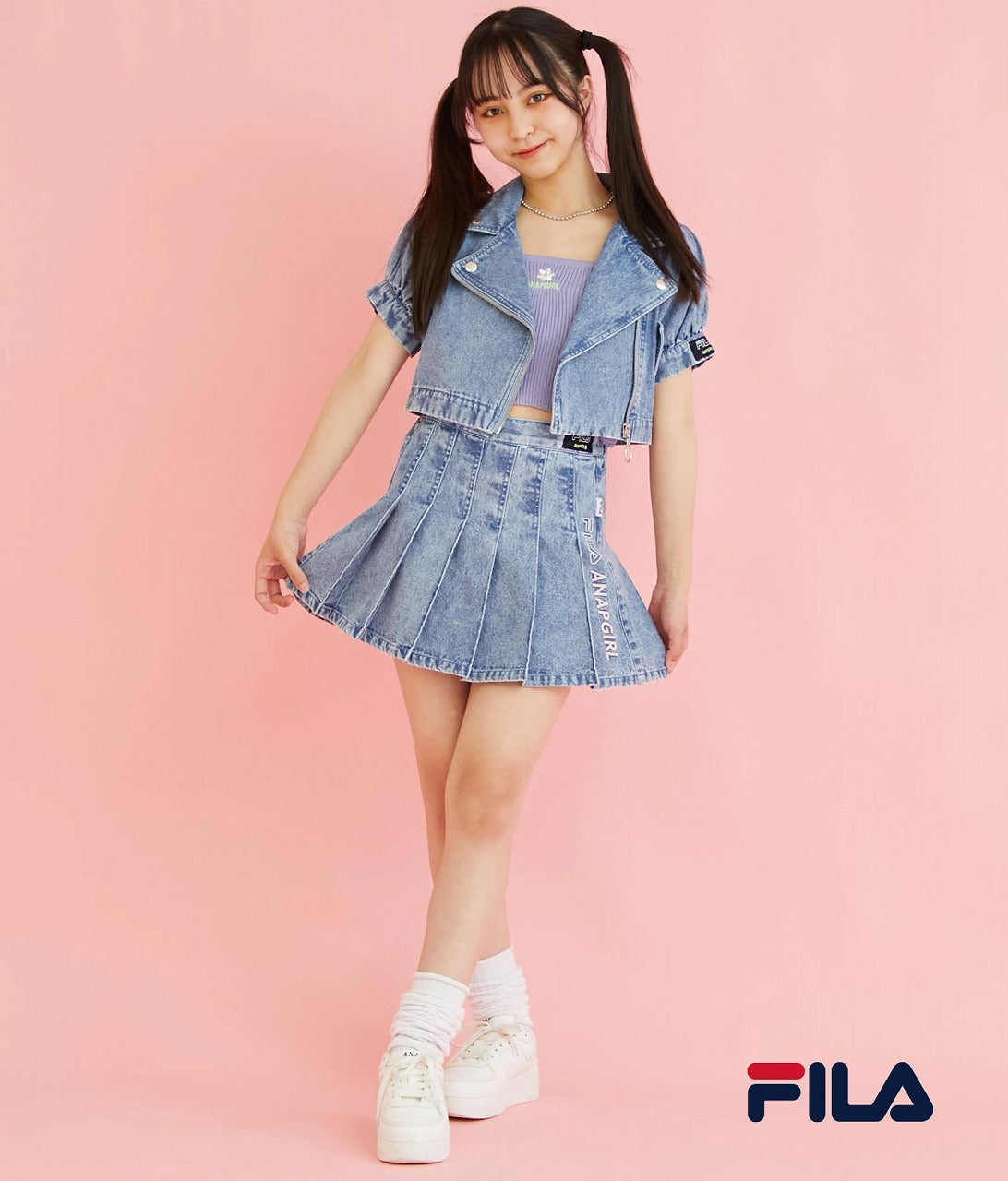 ANAPGiRL × FILA コラボ パフスリライダースジャケット 915-6877