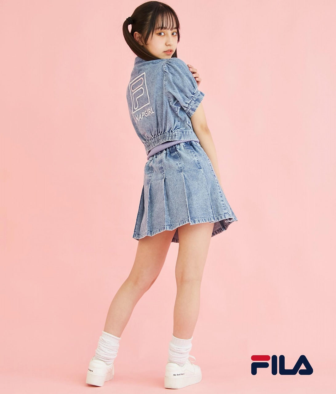 ANAPGiRL × FILA コラボ パフスリライダースジャケット 915-6877