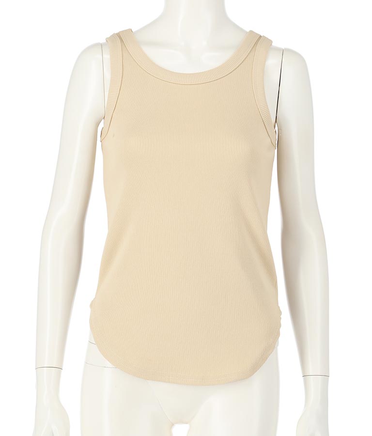 リブ ラウンド ヘム タンクトップ 153-5135