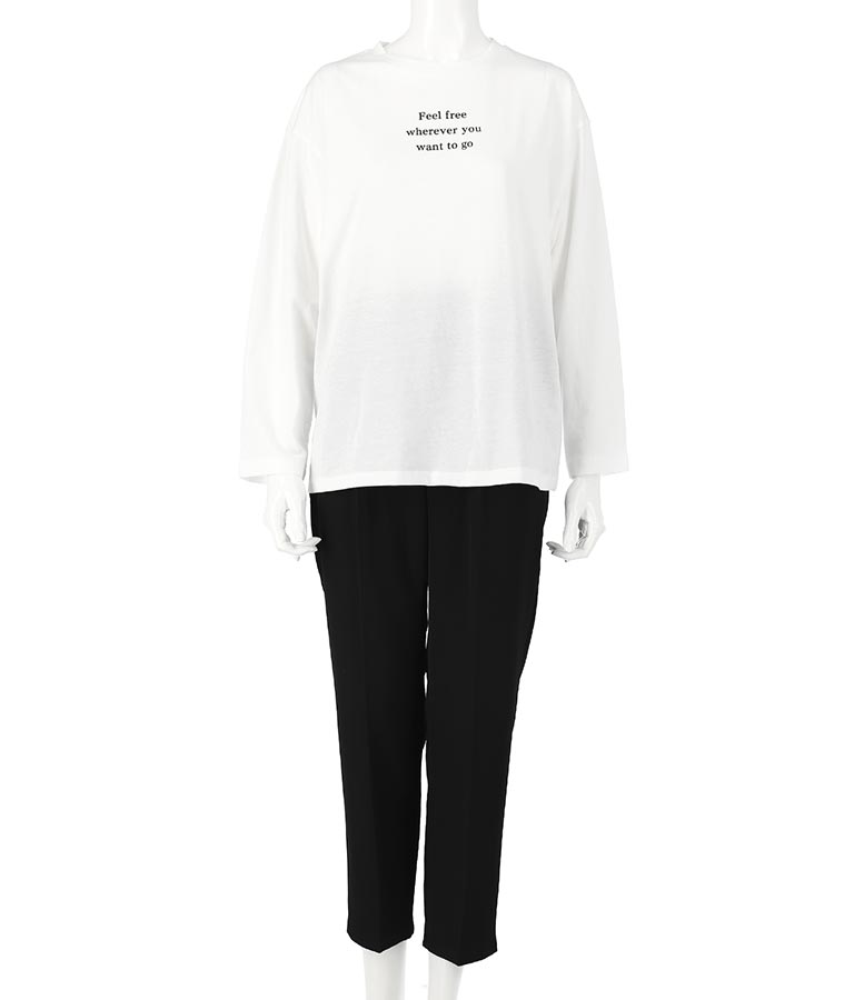 テーパードパンツ×ロングTシャツセット 158-5166