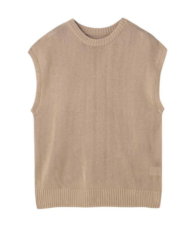 麻タッチワイドトップスニット 493-2363