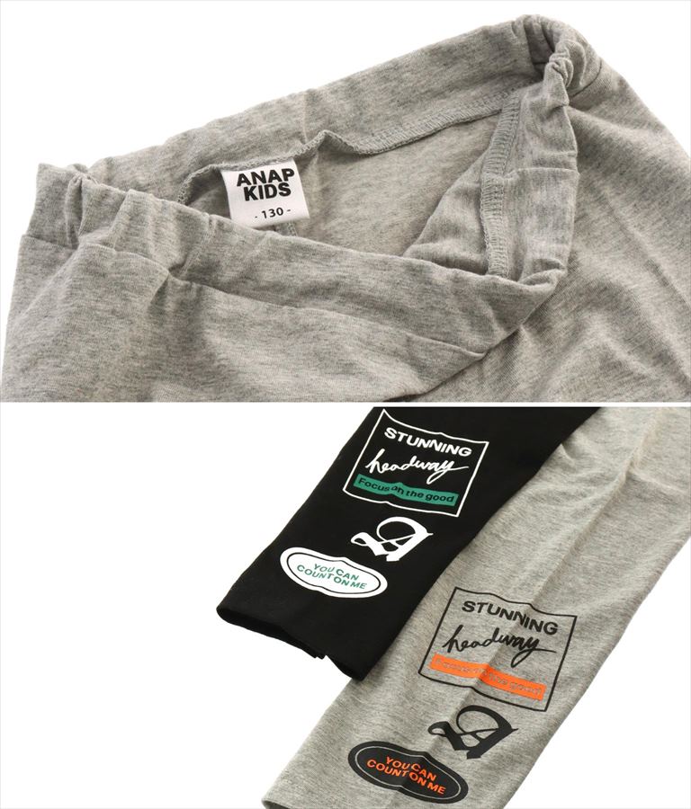 ワッペン風 プリント レギンス 422-3047