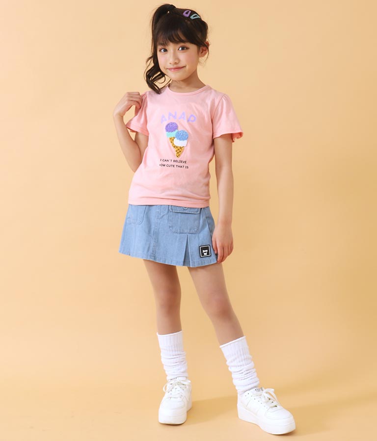 アイス フレア スリーブ トップス Tシャツ 423-2777