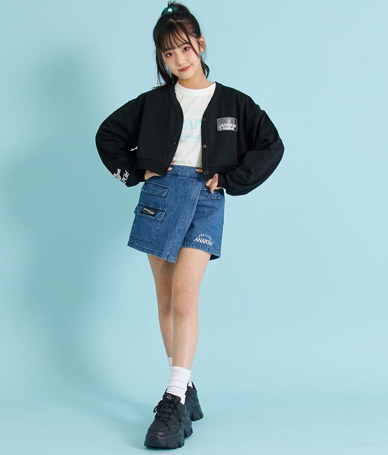 ショート裏毛カーディガン×ロンTセット【キッズお揃い】
