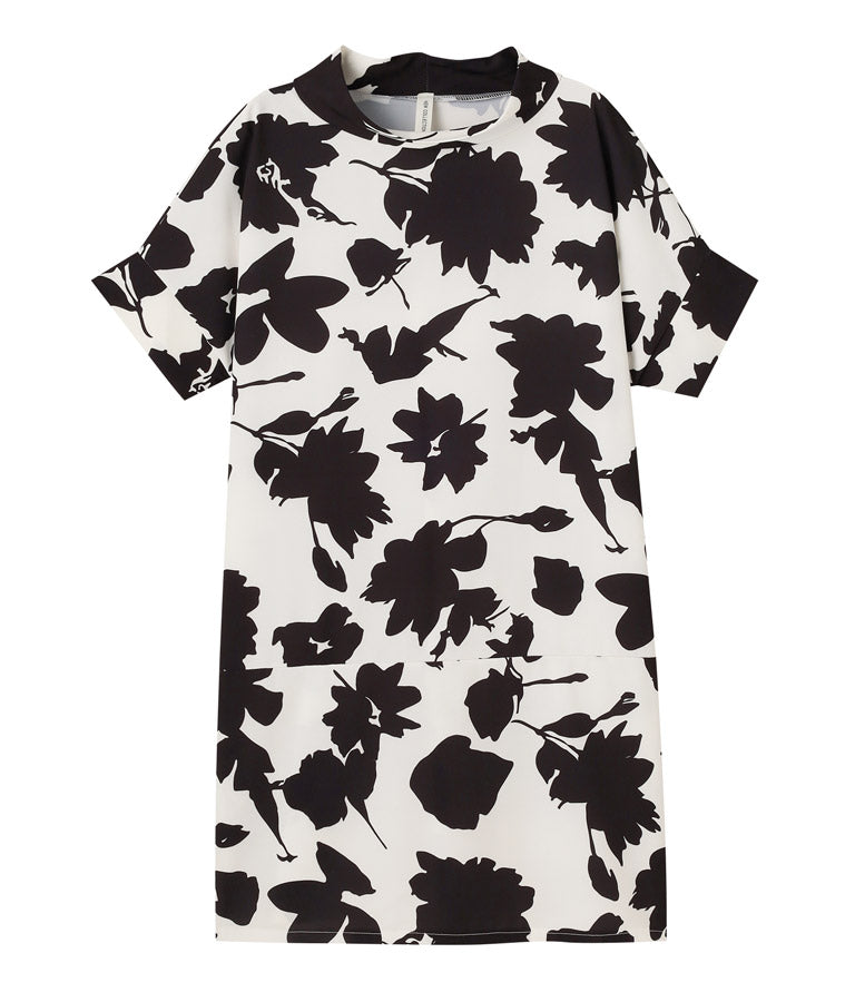 フラワーモチーフプリントチュニックワンピース 397-2828