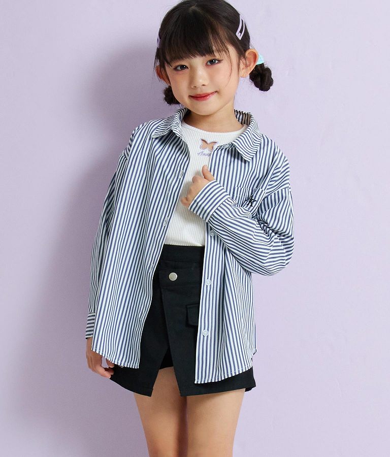 ストライプ ビッグ シャツ【親子お揃い】 424-2985