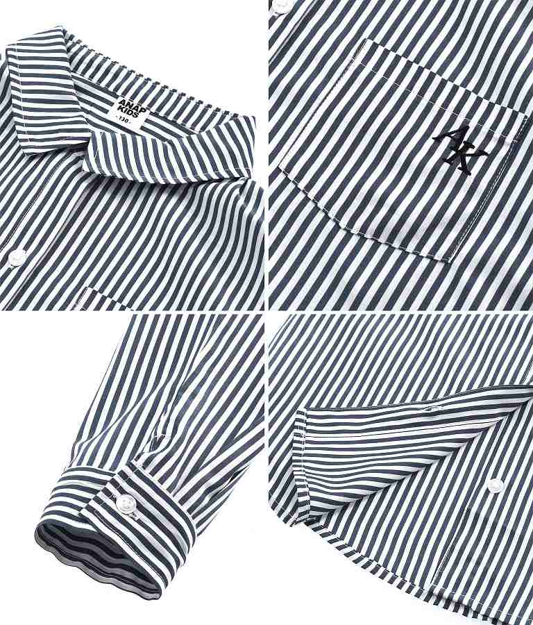 ストライプ ビッグ シャツ【親子お揃い】 424-2985