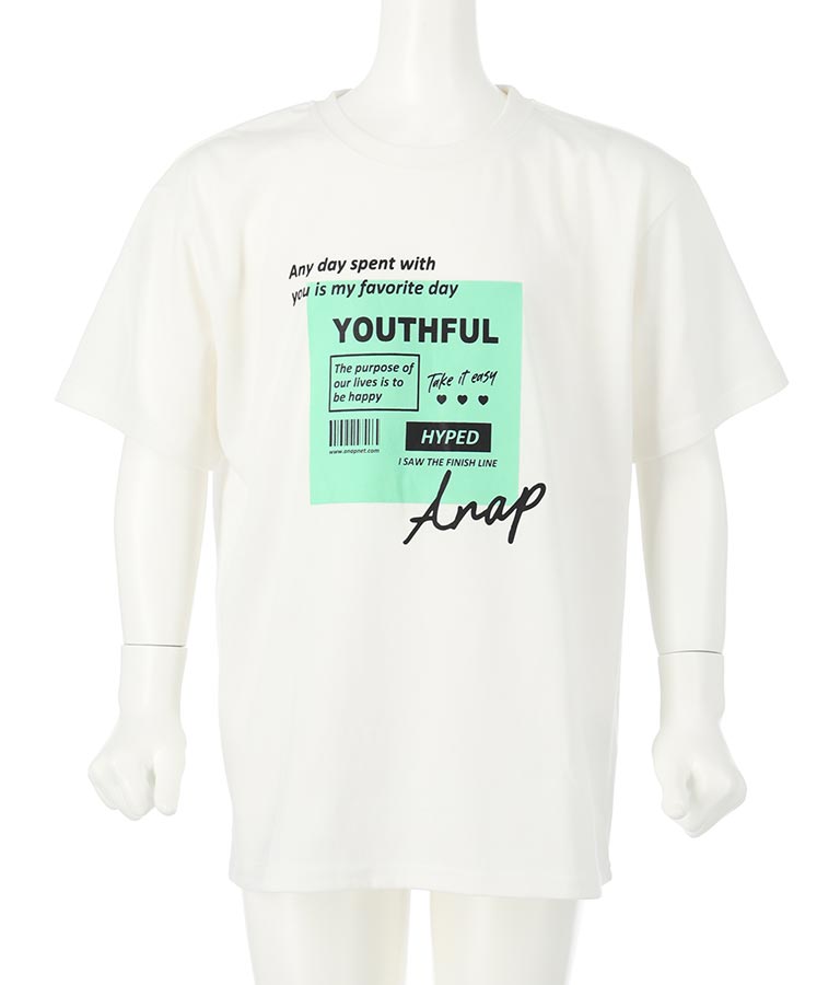 カラー ボックス ロゴ ビッグ Tシャツ 423-2837