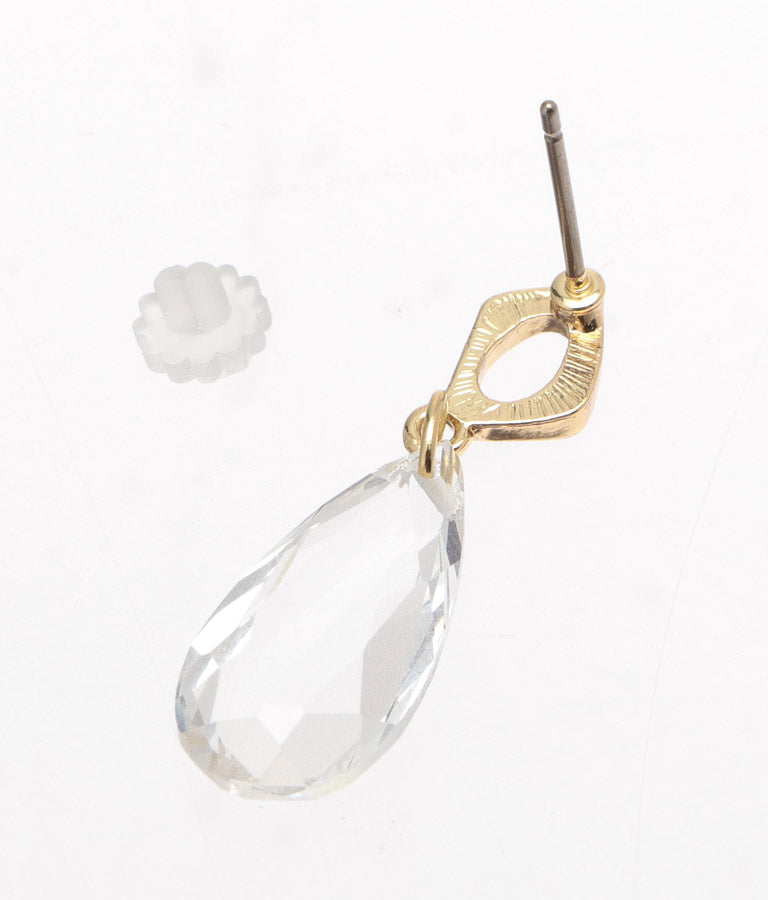 涙型クリアピアス