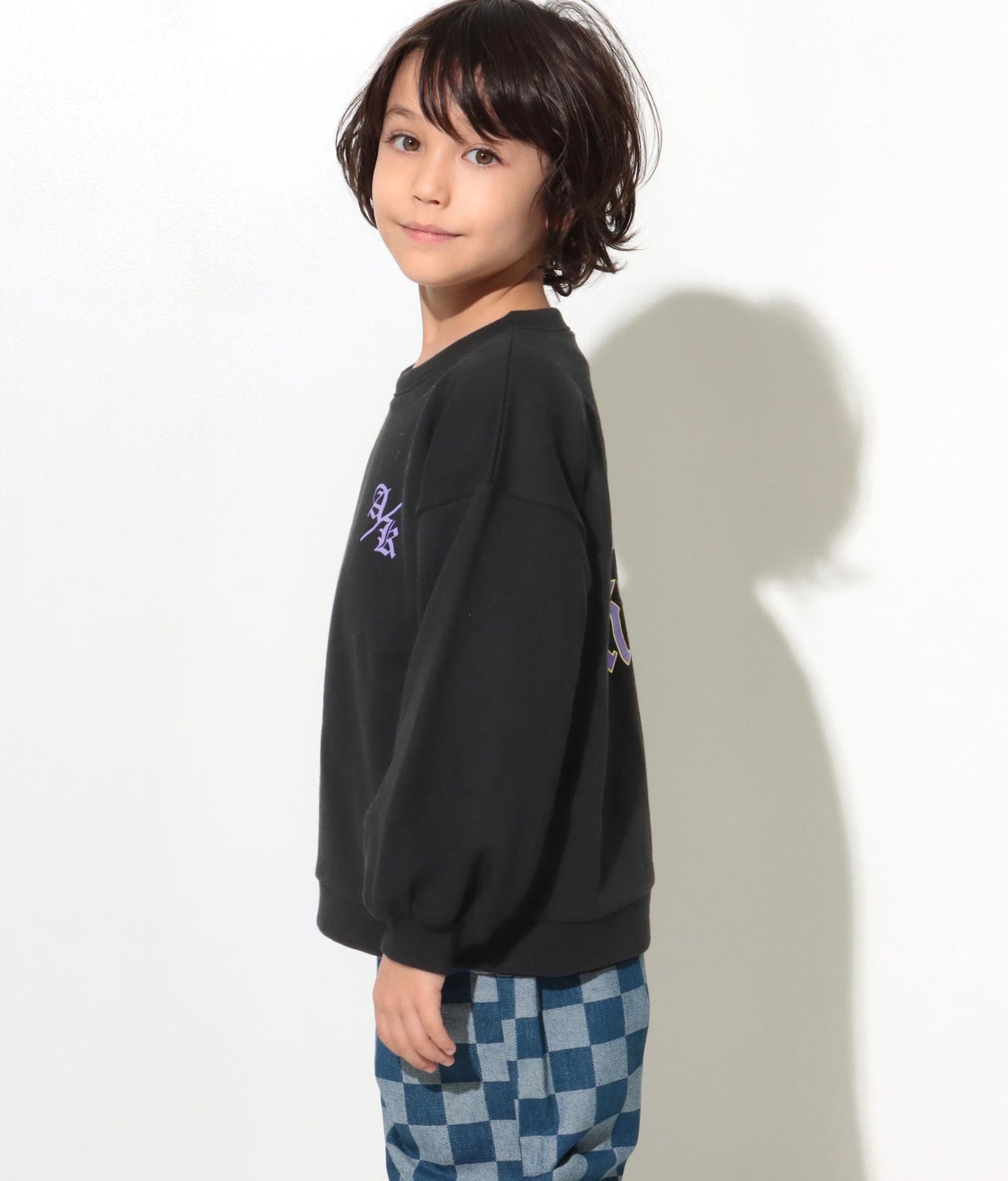 配色 プリント 裏毛 トレーナー 423-2925