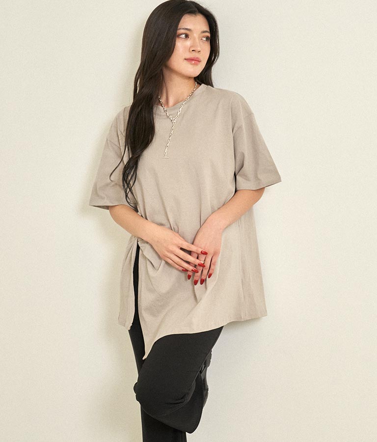 フロントツイストスリットTシャツ 153-5376