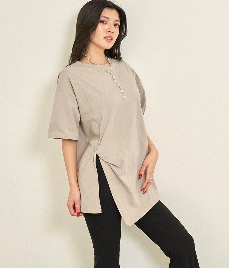 フロントツイストスリットTシャツ 153-5376