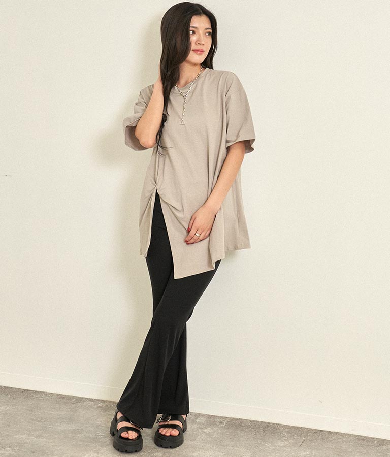 フロントツイストスリットTシャツ 153-5376