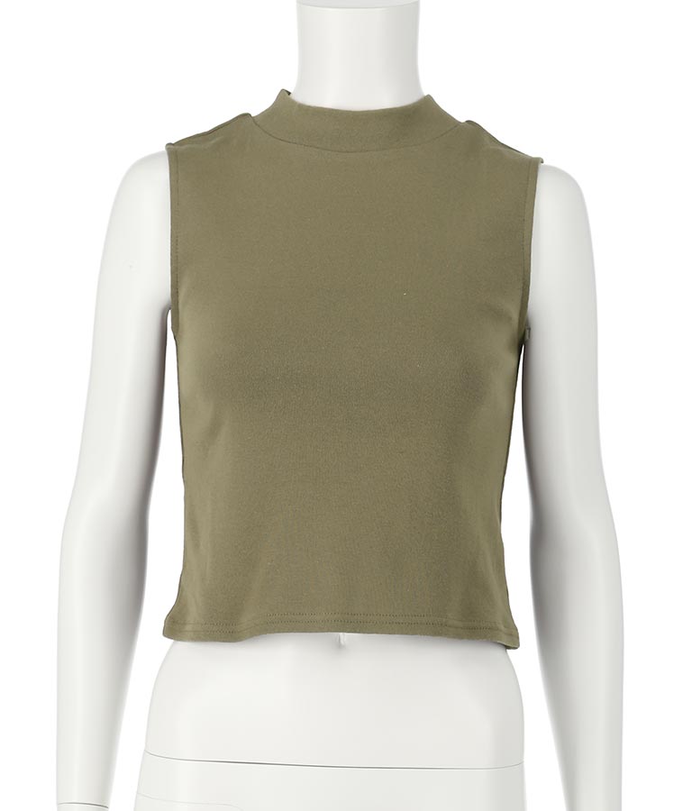 シンプル プチハイネック ノースリーブ トップス タンクトップ 793-8902