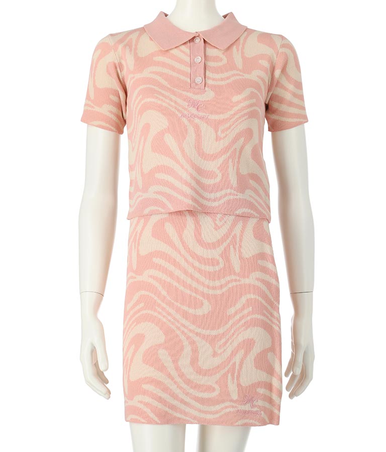 ANAPGiRL×mochuコラボマーブル柄サマーニットセットアップ 918-7201