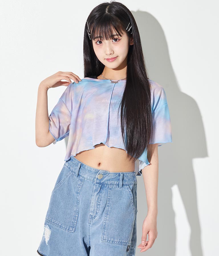 R+Sタイダイ柄ショートトップスTシャツ 913-7205