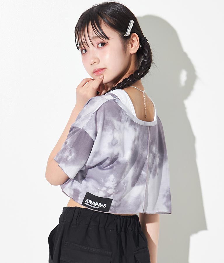 R+Sタイダイ柄ショートトップスTシャツ 913-7205