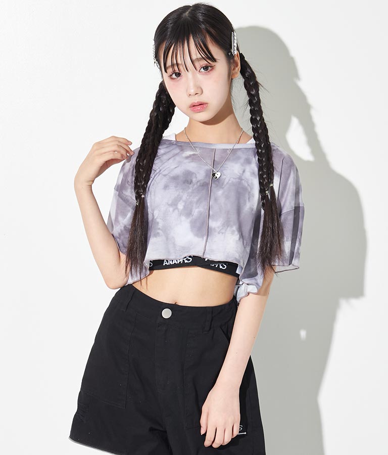 R+Sタイダイ柄ショートトップスTシャツ 913-7205