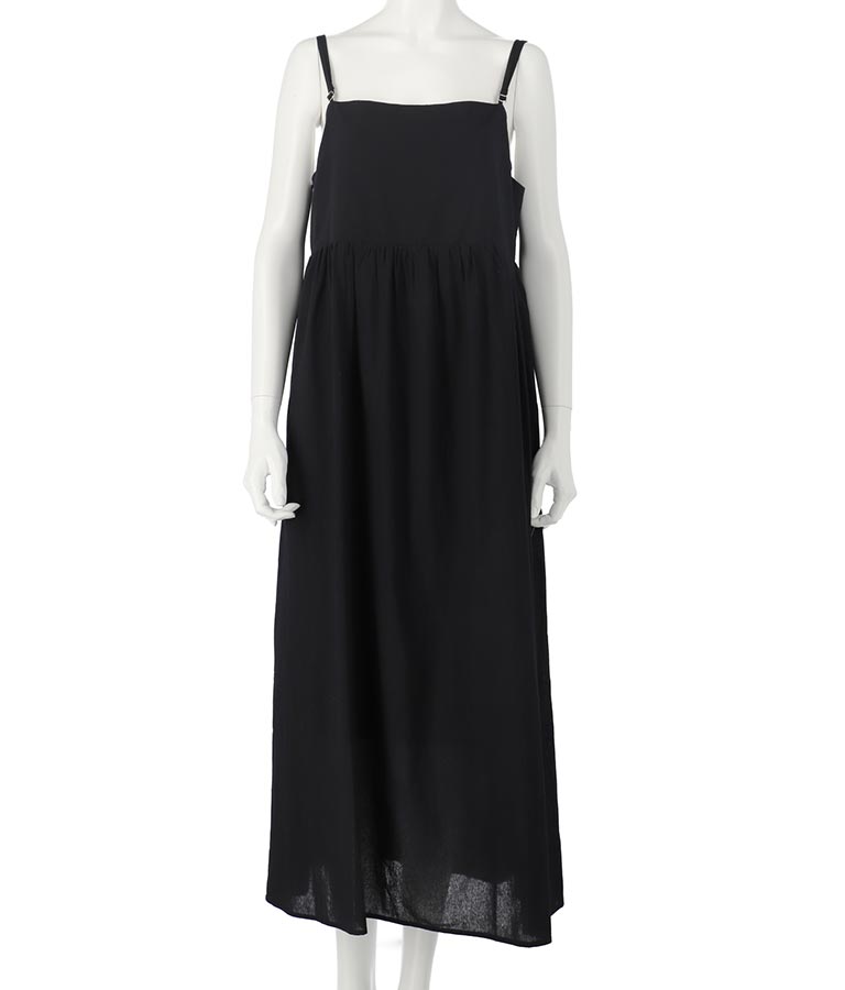 リネンタッチウエスト切替キャミソールワンピース 857-5702