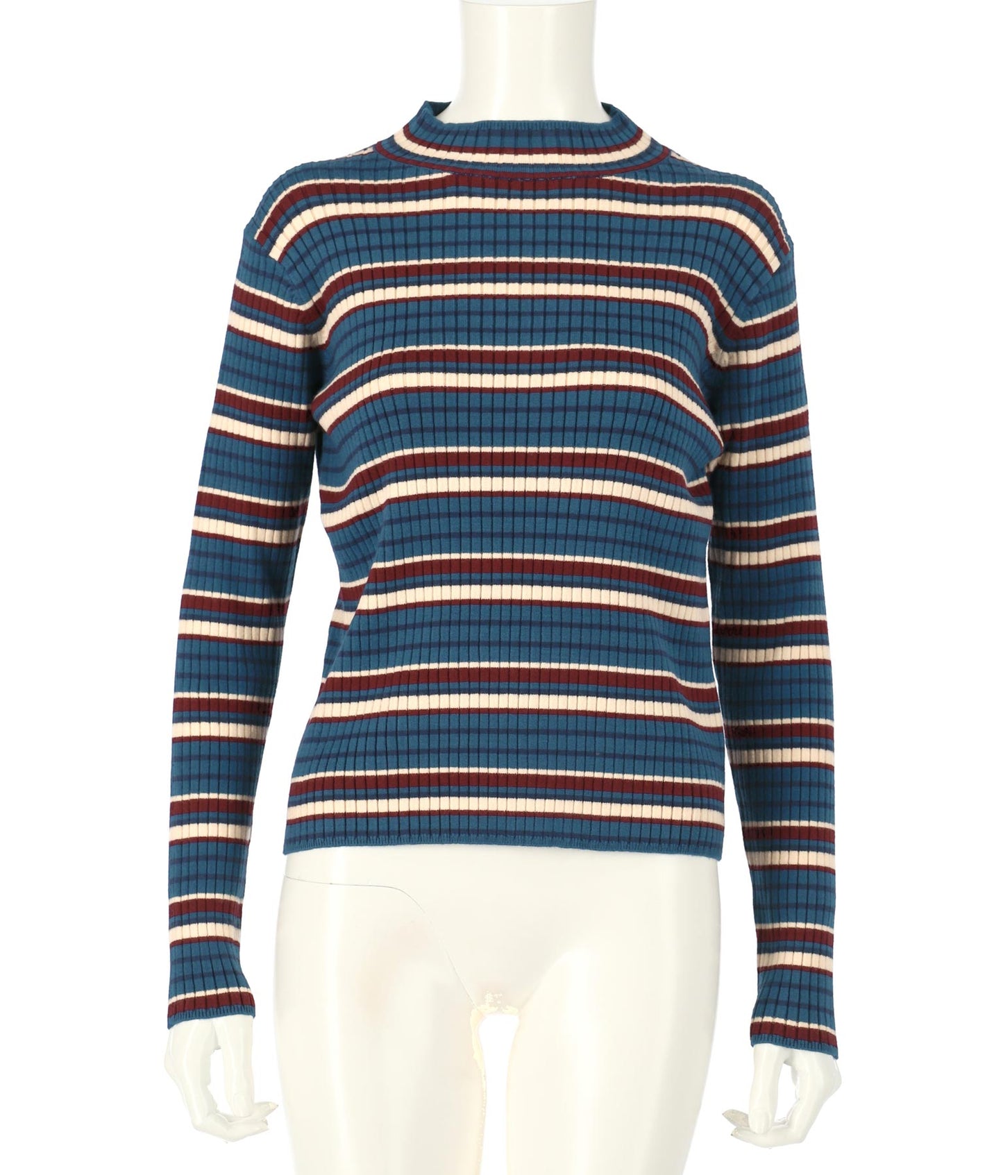 マルチボーダー リブ トップス ニット 793-8541