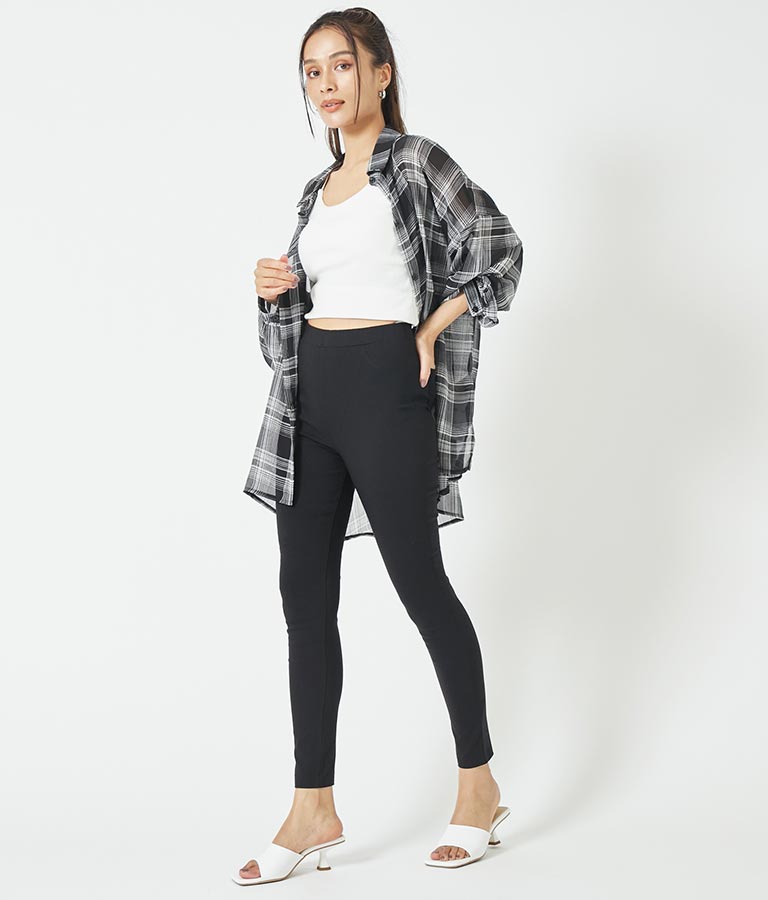 シンプル ストレッチ レギンス パンツ 792-7624