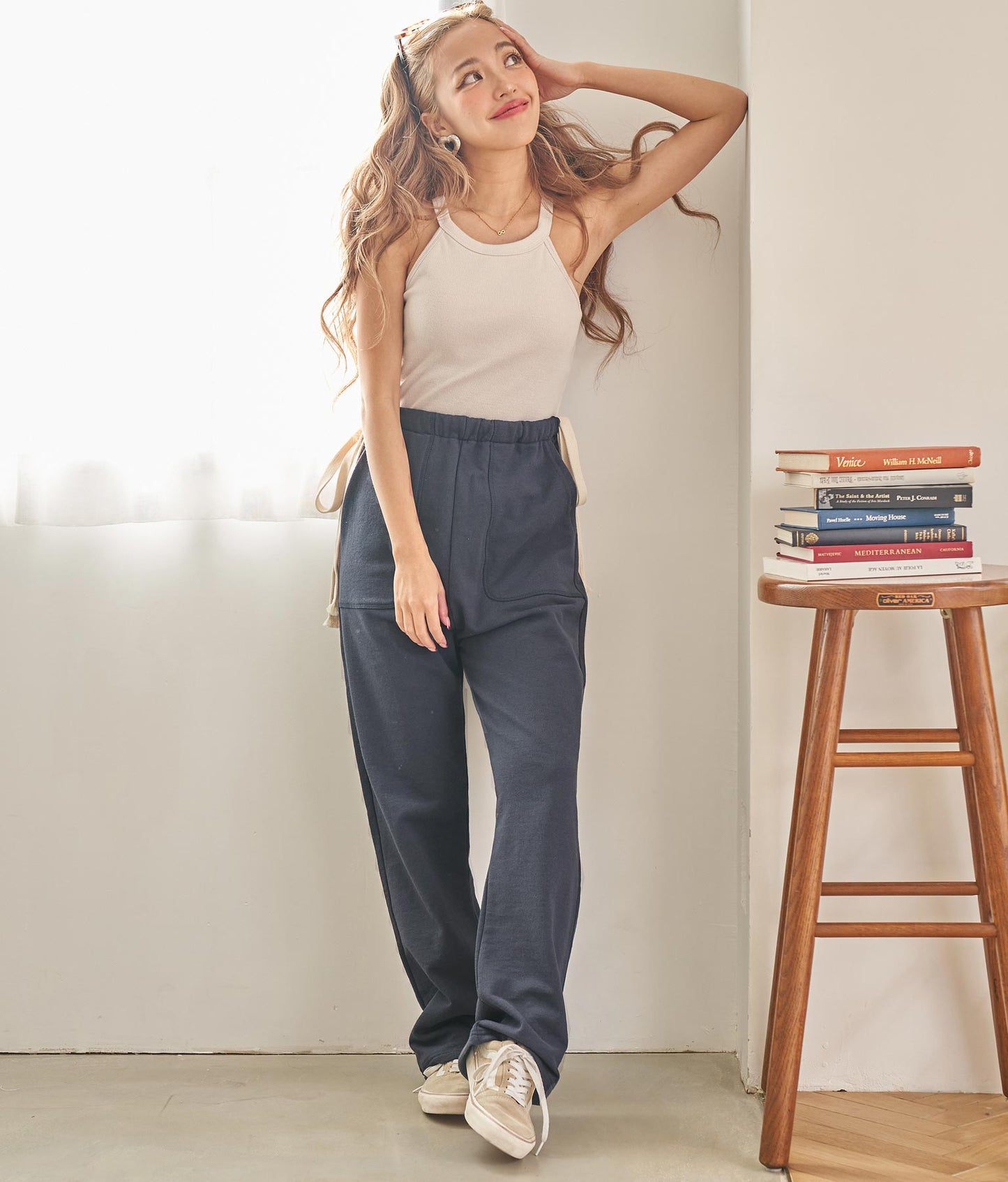 メニー ウェイ サスペンダー 付き スウェット パンツ 852-5595