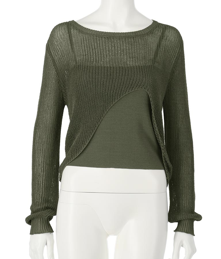 レイヤードニットトップス 158-5435